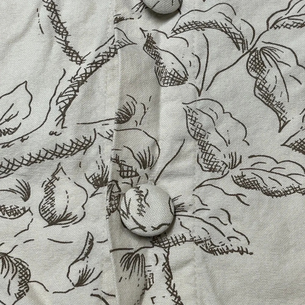 Pottery Barn Pillow Sham Embroidered Bird Ivory Botanical 18x18 Button Close
